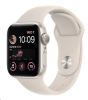 Apple Watch SE GPS, 40mm Stjärnglans Aluminiumboett med Stjärnglans Sportband#1