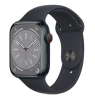 Apple Watch Series 8 GPS + Cellular, 45mm Midnatt Aluminiumboett med Midnatt Sportband#1