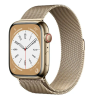 Apple Watch Series 8 GPS + Cellular, 45mm Guld Rostfri stålboett med Guld Milaneselänk#1
