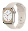 Apple Watch Series 8 GPS, 41mm Stjärnglans Aluminiumboett med Stjärnglans Sportband#1