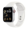 Apple Watch SE GPS + Cellular, 40mm Silver Aluminiumboett med Vit Sportband#1