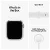 Apple Watch Series 8 GPS, 41mm Silver Aluminiumboett med Vit Sportband#2
