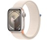 Apple Watch 9 GPS, 41mm Stjärnglans Aluminiumboett med Stjärnglans Sportloop