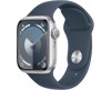 Apple Watch 9 GPS, 41mm Silver Aluminiumboett med Stormblå Sportband - S/M