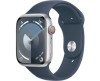Apple Watch 9 GPS, 45mm Silver Aluminiumboett med Stormblå Sportband - S/M