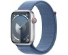 Apple Watch 9 GPS, 45mm Silver Aluminiumboett med Vinterblå Sportloop