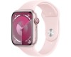 Apple Watch 9 GPS, 45mm Rosa Aluminiumboett med Ljusrosa Sportband - S/M