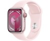 Apple Watch 9 GPS + Cellular, 45mm Rosa Aluminiumboett med Ljusrosa Sportband - S/M