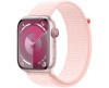 Apple Watch 9 GPS + Cellular, 45mm Rosa Aluminiumboett med Ljusrosa Sportloop