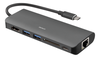 Multi-adapter Deltaco, USB-C till HDMI/2xUSB 3.0/USB-C/GigaLAN, kortläsare SD - Svart#1